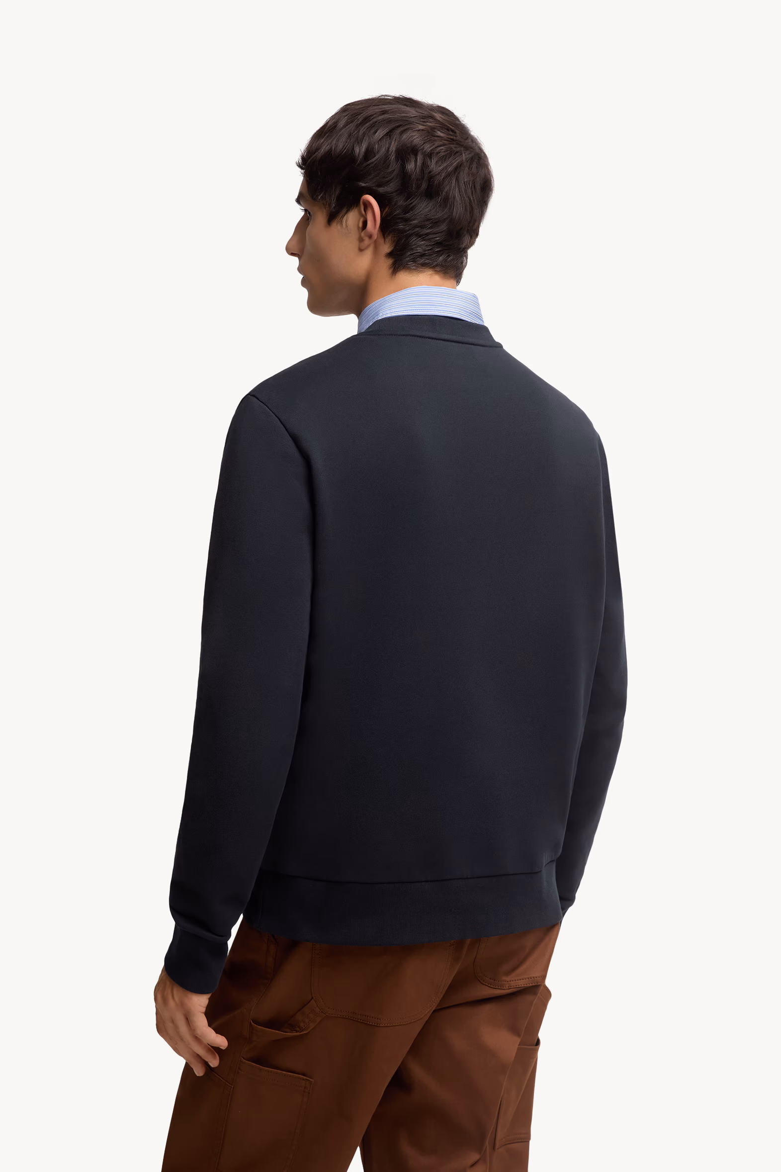 Sweat en coton avec logo Hommes Bleu Nuit Moncler 5